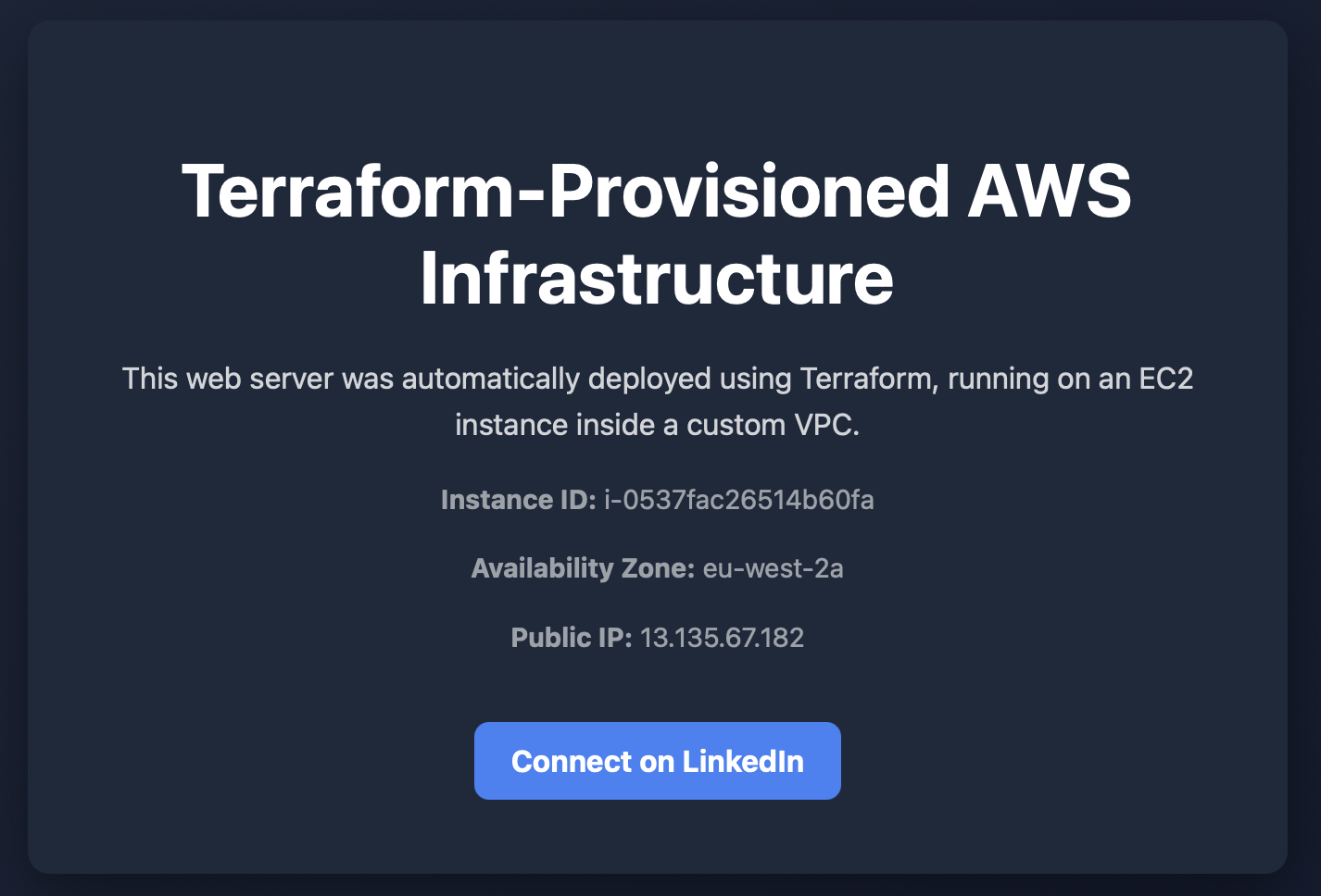 Terraform-Provisioned AWS Web Server